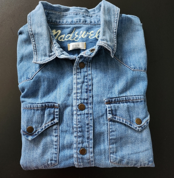 DIY Rehab Blue Western Denim Shirt - Picture 6 of 6